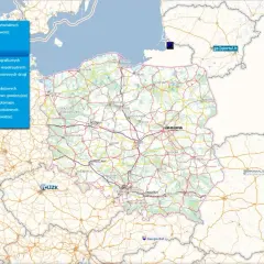 Mapa Polski z menu wyszukiwania działek na Geoportalu.